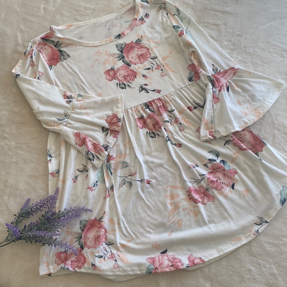 Floral babydoll shirt